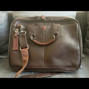 Johnston and Murphy leather messenger bag